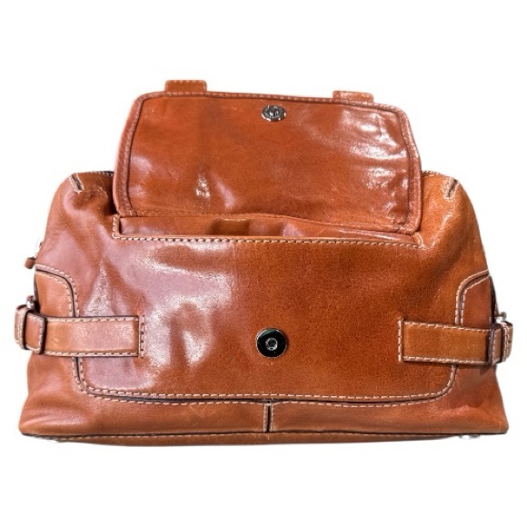 Vintage 90's Michael Kors Leather Tan Saddlebag with Silver Buckles - Picture 5 of 16